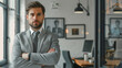 © mattegg - Businessman in Suit Standing With Arms Crossed