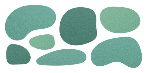 Poster - green organic shapes with grain texture. modern textured illustration. noise effect. abstract blob s