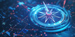 © Oleksandr - A sleek digital compass set against a blue background symbolizes advanced online data transport, showcasing modernized navigation in the digital realm