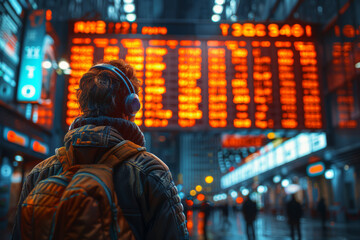Poster - investors eagerly watching financial news broadcasts for market updates and insights into potential 