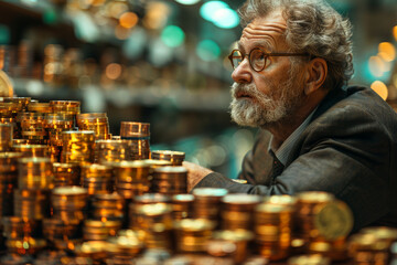 Poster - Mutual fund managers constructing diversified portfolios of stocks, bonds, and other assets to meet the investment objectives of their clients. Generative Ai.