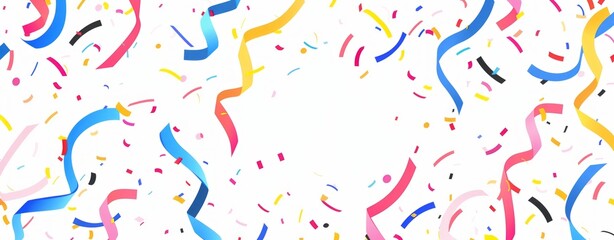 Minimalistic background with colorful confetti 