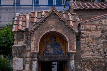 Wall Mural - Christian Church of Panaghia Kapnikarea - one of the oldest churches in Athens, Greece