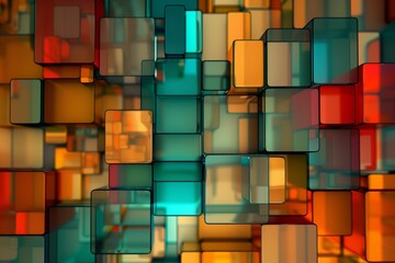 Wall Mural - abstract background with squares