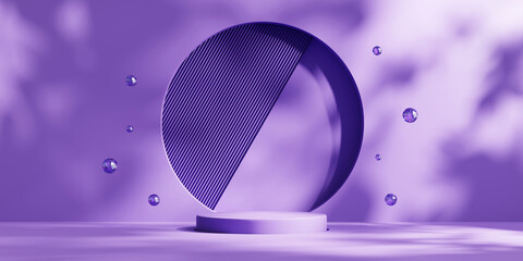 Poster - Purple minimal podium for product display background 3d rendering	