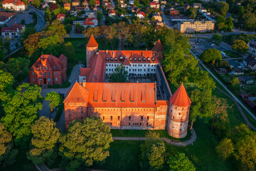 Wall Mural - Aerial scenery with the Teutonic Castle in Bytow, a former stronghold for Pomeranian dukes. Poland