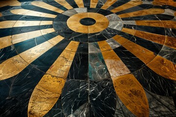 Sticker - Close up of marble floor with circular design