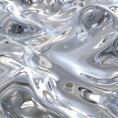 Wall Mural - fluid mental, water, white, silver, mirror, infinity, futurism, science fiction, background, extreme