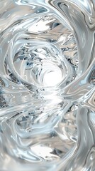 Wall Mural - fluid mental, water, white, silver, mirror, infinity, futurism, science fiction, background, extreme