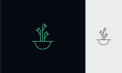 Poster - tree logo design with molecule technology