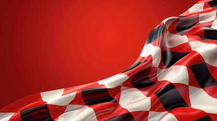 Wall Mural - checkered flag, end race background, Checkered flag wave flying on white, blank space design,