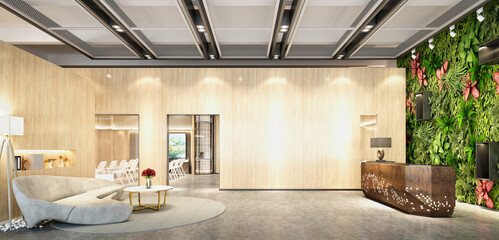 Wall Mural - 3d render modern working office interior