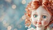 © Artyom - Close-up of doll with red hair and blue eyes against bokeh background