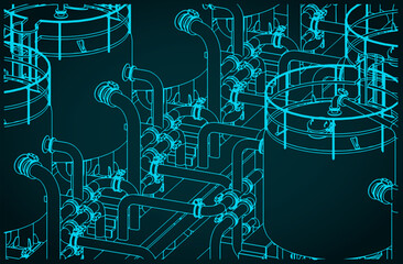 Tanks in chemical production blueprint