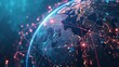 © nitiroj - A dynamic animation of a globe rotating with glowing connections representing global communication
