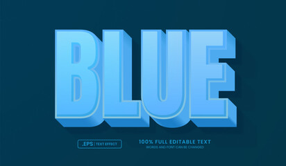 Wall Mural - Blue text effect, editable font style