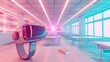 © nattapon98 - VR educational tools front view showcasing immersive classrooms futuristic tone Colored pastel