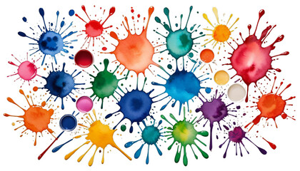 Wall Mural - watercolor colorful drawn hand paint aquarelle splatter abstract splattered blue pouring wet rough spilling acrylic droplet stamp liquid pollute stain blob spotted light drawing mottled ink laundered