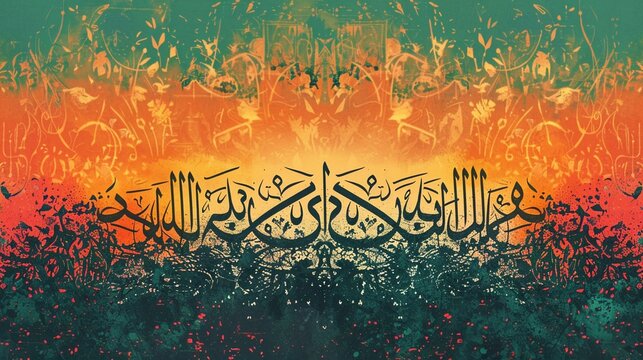 Traditional calligraphic artwork with verses from the Quran about new beginnings.