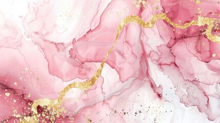 Wall Mural - A pink and gold background with a gold line