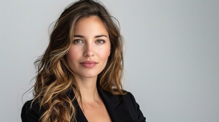 Poster -  portrait of a charismatic businesswoman isolated on a white background