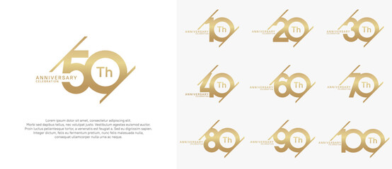 Wall Mural - anniversary logotype vector set with gold color can be use for celebration purpose