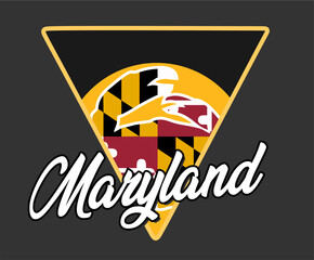 Maryland United States on black background