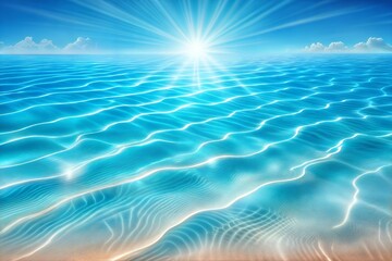 Wall Mural - Blue sea and beach summer banner background with abstract ripple