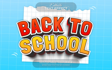 Fototapete - Back to school text effect editable