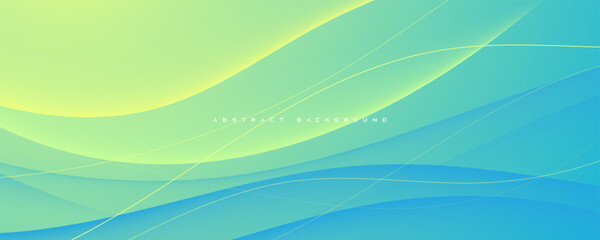 Blue and yellow gradient background wavy shape concept vector