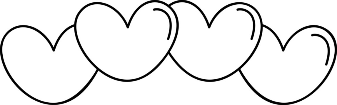 Cute heart doodle element vector