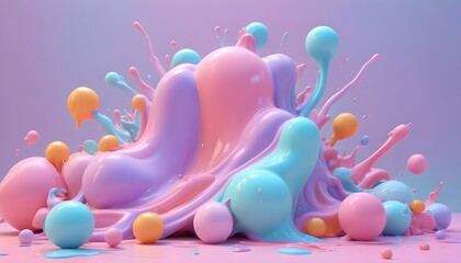 Wall Mural - colorfull 3d liquid paint background