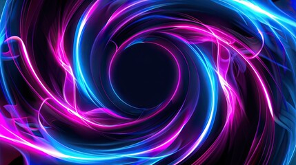 Wall Mural - Abstract neon swirls creating a futuristic glow background