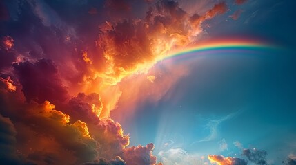 Wall Mural - Background Colorful Rainbow in the Sky