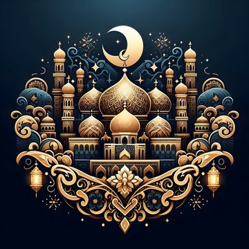 AI Generate of Premium Luxury Vector of Happy Eid al-Adha, Vector, Symbol, Logo, Idul Adha.