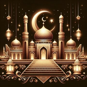AI Generate of Premium Luxury Vector of Happy Eid al-Adha, Vector, Symbol, Logo, Idul Adha.