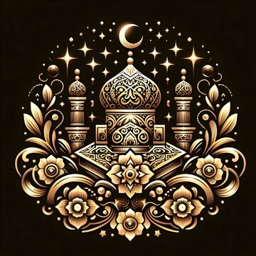 AI Generate of Premium Luxury Vector of Happy Eid al-Adha, Vector, Symbol, Logo, Idul Adha.
