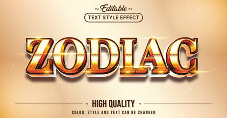 Leinwandbilder - Editable text style effect - Zodiac text style theme.