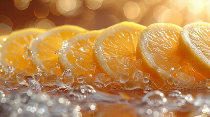 Poster - Background Lemon Ice Refreshment on Hot Days