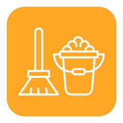 Sticker - Mop Bucket vector icon. Can be used for Home Improvements iconset.