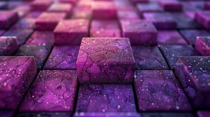 Leinwandbilder - Purple abstract background created by squares lined up neatly.
