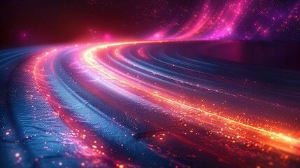 Poster - Interstellar Hyperdrive: Warp Speed in Blue-Purple Hues