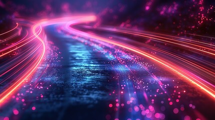 Poster - Interstellar Hyperdrive: Warp Speed in Blue-Purple Hues