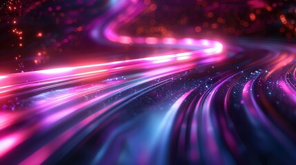 Poster - Ethereal Pathways: 3D Rendering of Hyper Speed in Space
