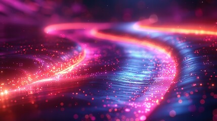 Poster - Ethereal Pathways: 3D Rendering of Hyper Speed in Space