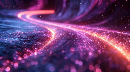 Poster - Galactic Journey: Hyper Speed Warp in Blue-Purple Spectrum