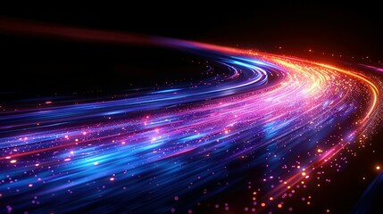Poster - Galactic Journey: Hyper Speed Warp in Blue-Purple Spectrum