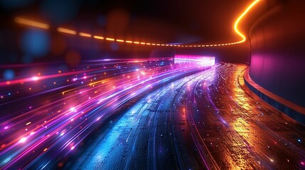 Poster - Galactic Journey: Hyper Speed Warp in Blue-Purple Spectrum