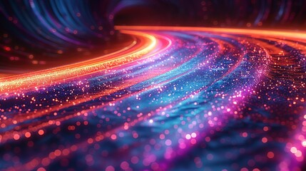 Poster - Galactic Journey: Hyper Speed Warp in Blue-Purple Spectrum