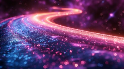 Poster - Galactic Journey: Hyper Speed Warp in Blue-Purple Spectrum
